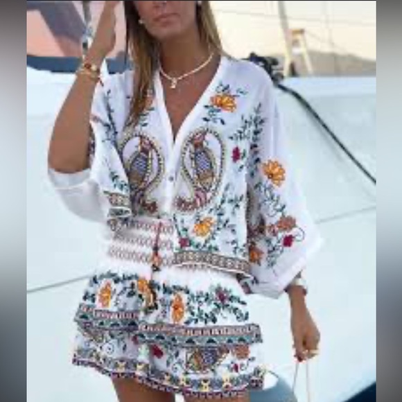 💥SOLD💥Boho embroidered 2 piece set!! ❤️ - Picture 3 of 4